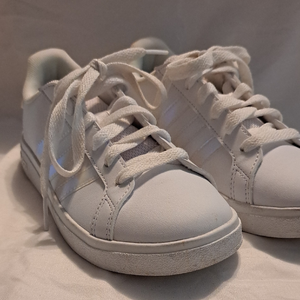 Adidas size 2 Kids White Sneakers